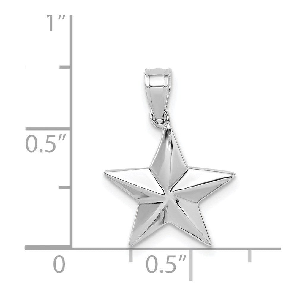 14k White Gold White Polished Star Pendant