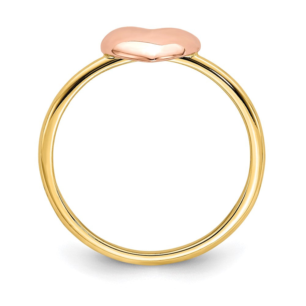 14K Two-Tone Gold Polished Heart Ring