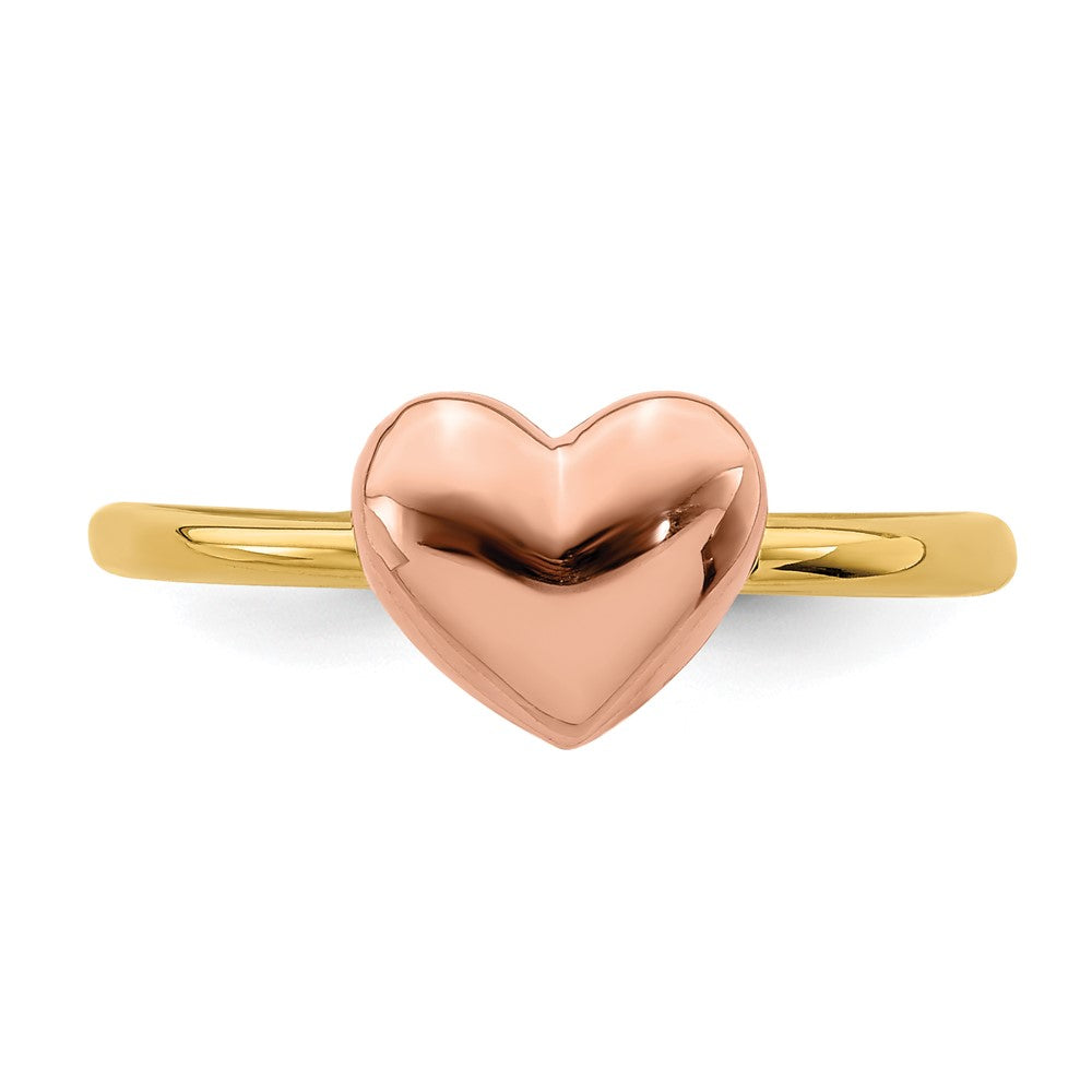 14K Two-Tone Gold Polished Heart Ring