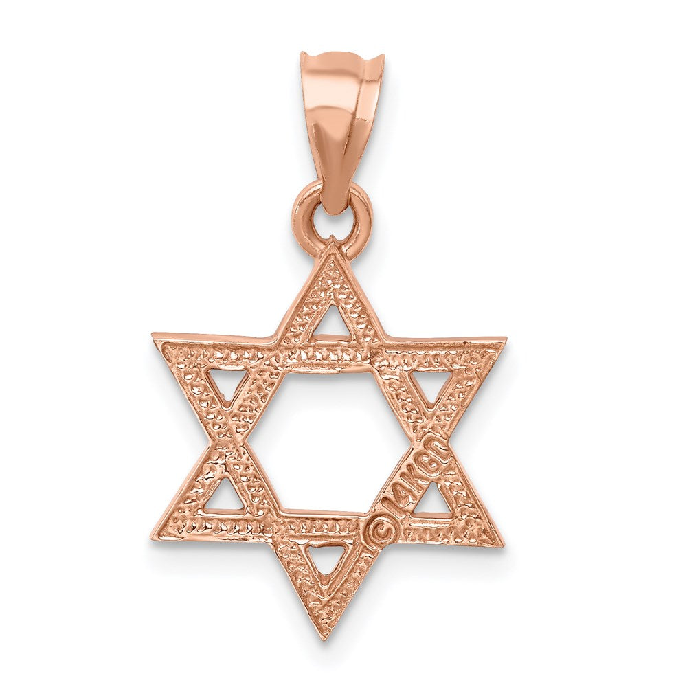 14k Rose Gold Rose Polished Star of David Pendant