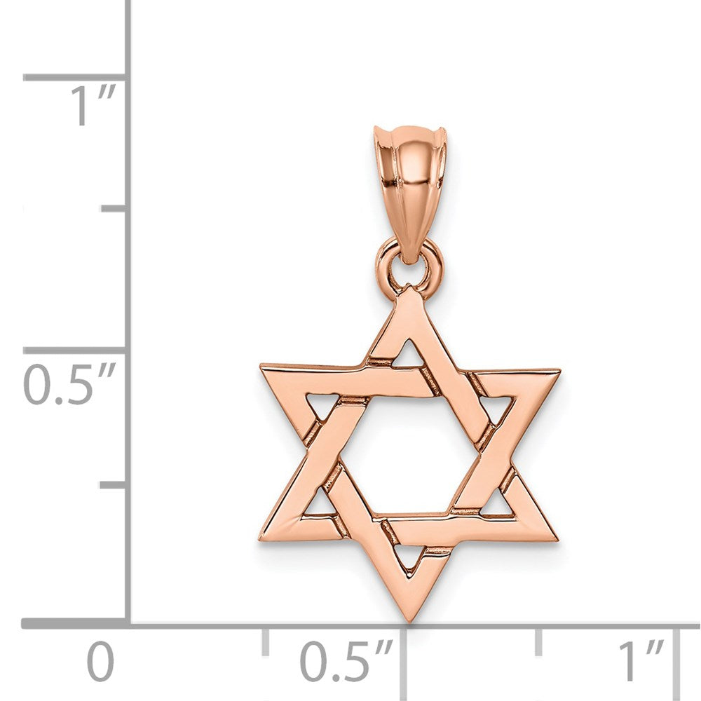 14k Rose Gold Rose Polished Star of David Pendant