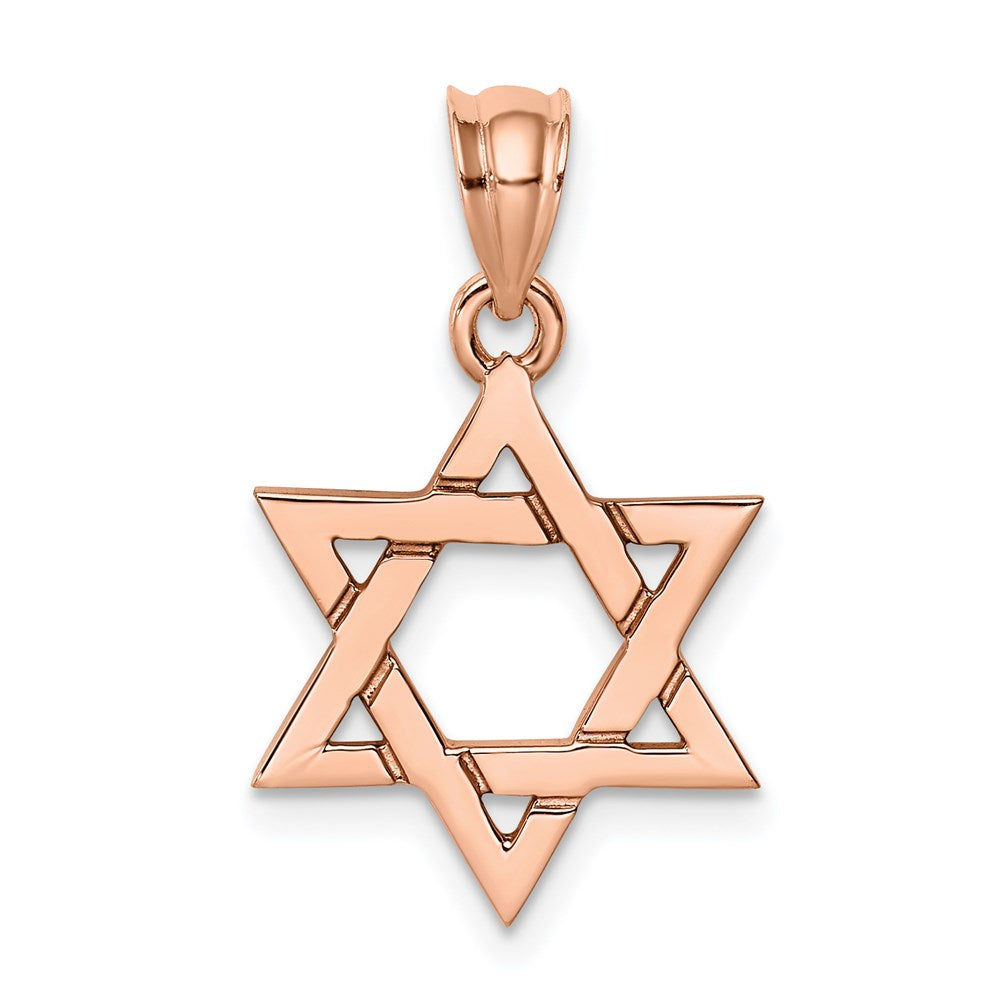 14k Rose Gold Rose Polished Star of David Pendant