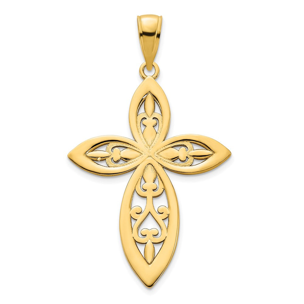 14k Yellow Goldy Fancy Cross Charm