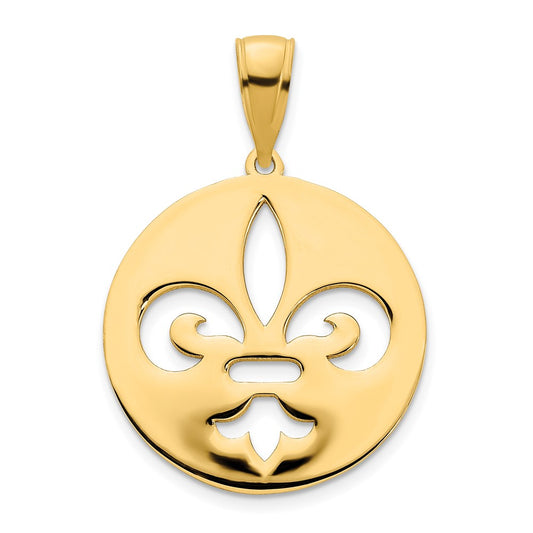 14k Yellow Gold Fleur de Lis Pendant