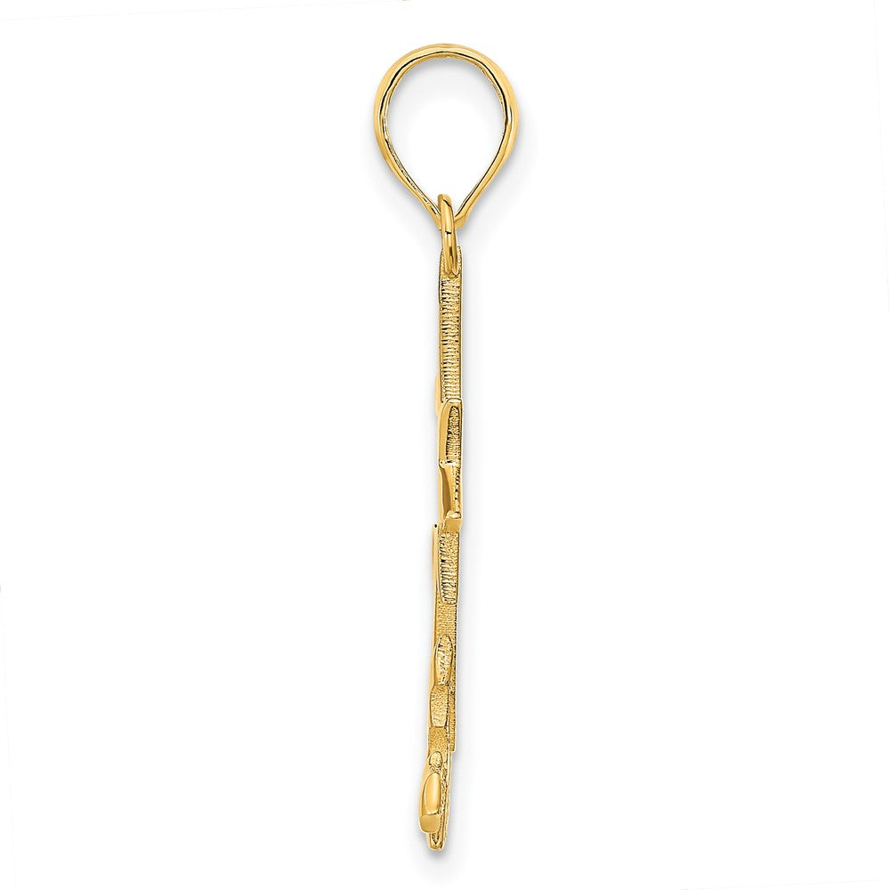 14k Yellow Gold Epoxy Candy Cane and North Star Pendant