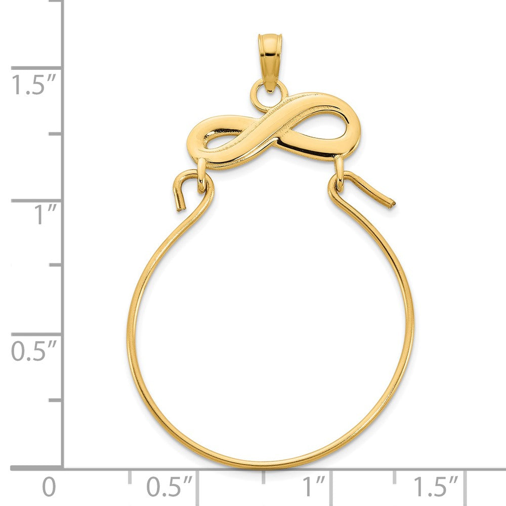 14k Yellow Gold Infinity Charm Holder Pendant