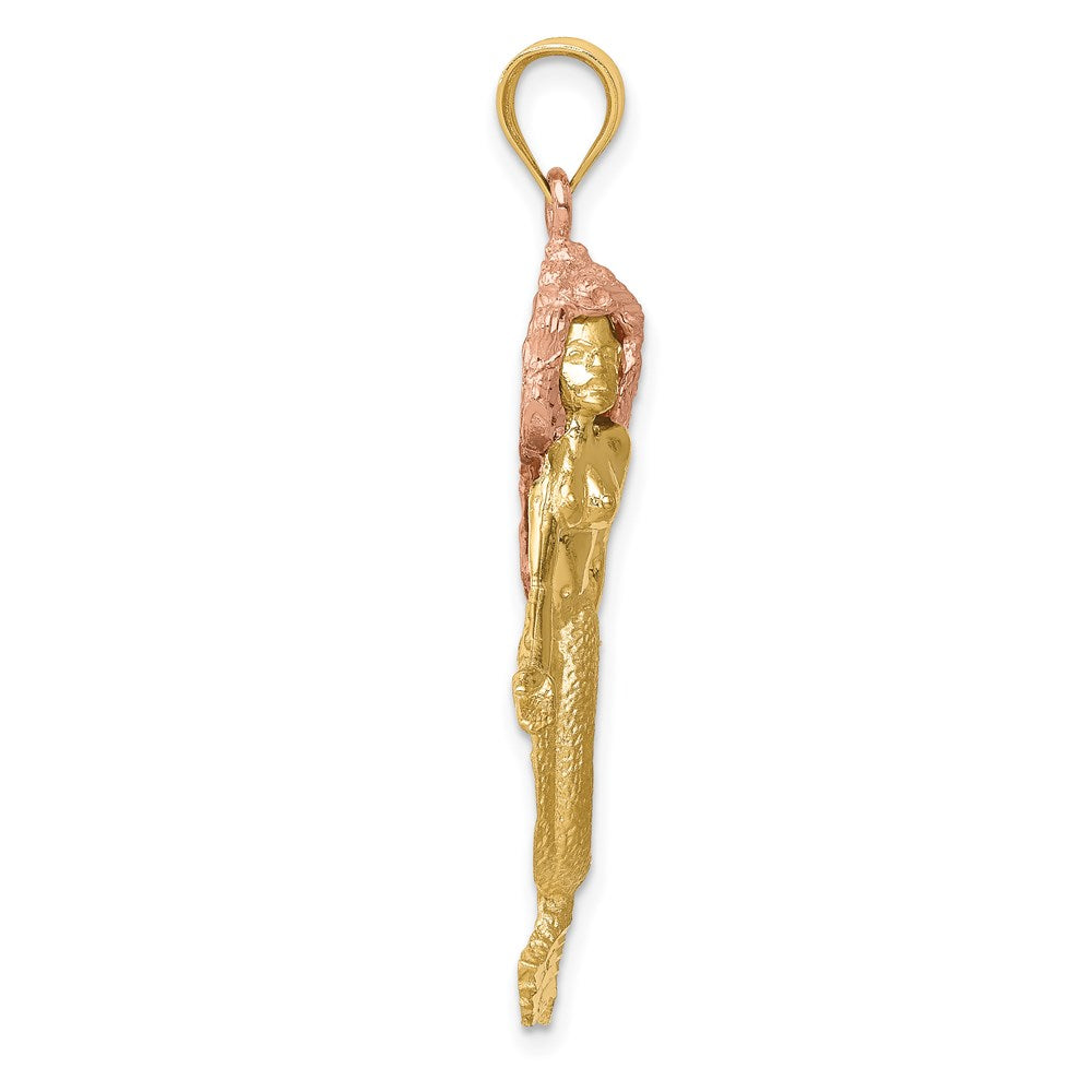 14k Two-tone Gold Two-tone Gold Mermaid Charm