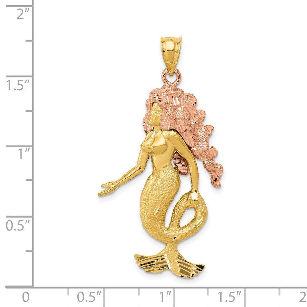 14k Two-tone Gold Two-tone Gold Mermaid Charm