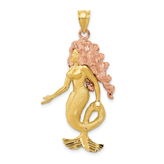 14k Two-tone Gold Two-tone Gold Mermaid Charm