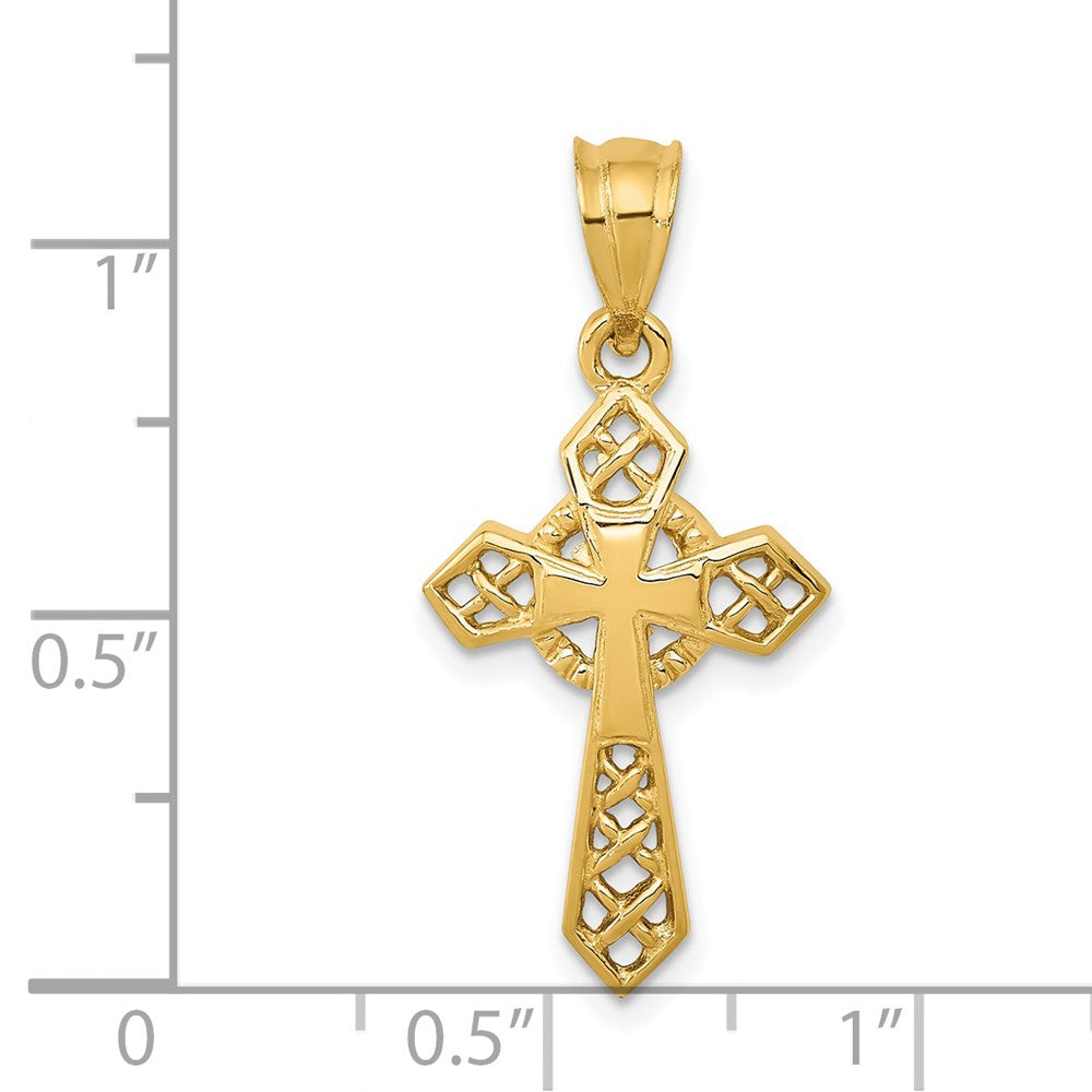 14k Yellow Gold Celtic Cross Pendant