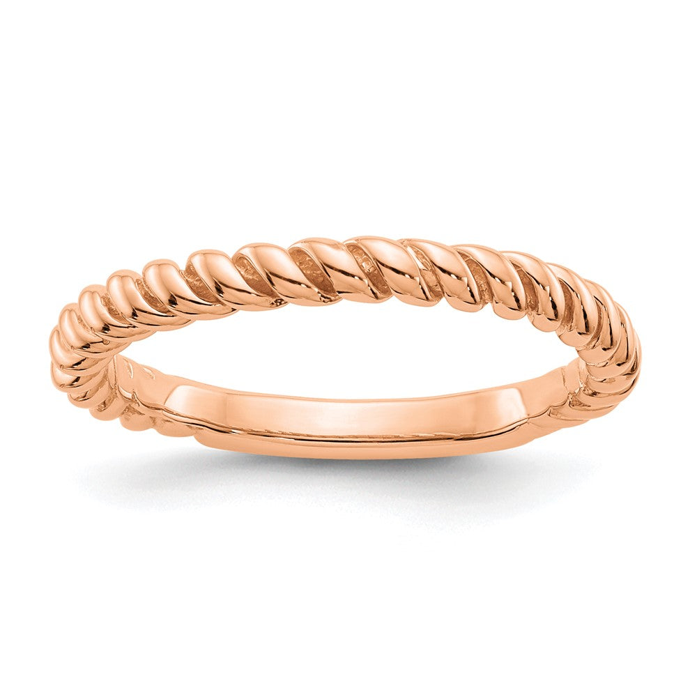 14k Rose Gold Polished Twisted Band