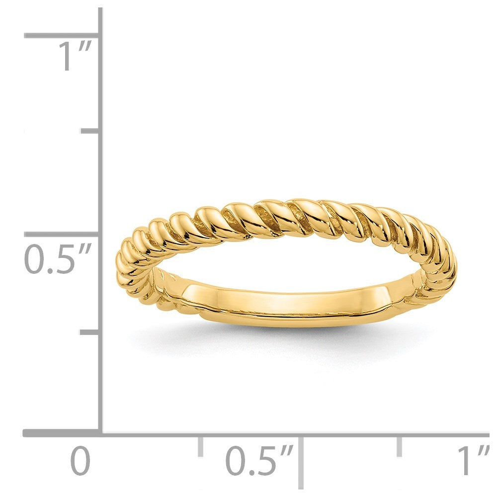 14K Yellow Gold Polished Twisted Band