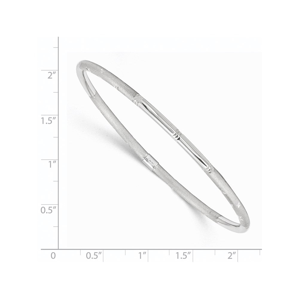 14k White Gold Polished Satin D/C Slip on Bangle