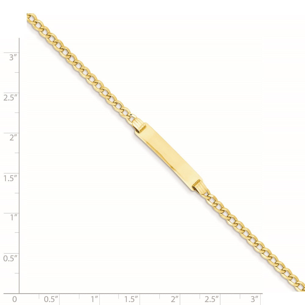 14k Semi-Solid Polished Cuban ID Bracelet