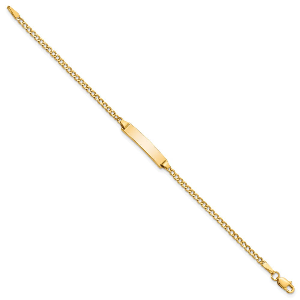 14k Semi-Solid Polished Cuban ID Bracelet