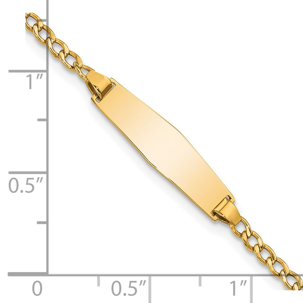 14k Semi-solid Soft Diamond Shape Cuban ID Bracelet