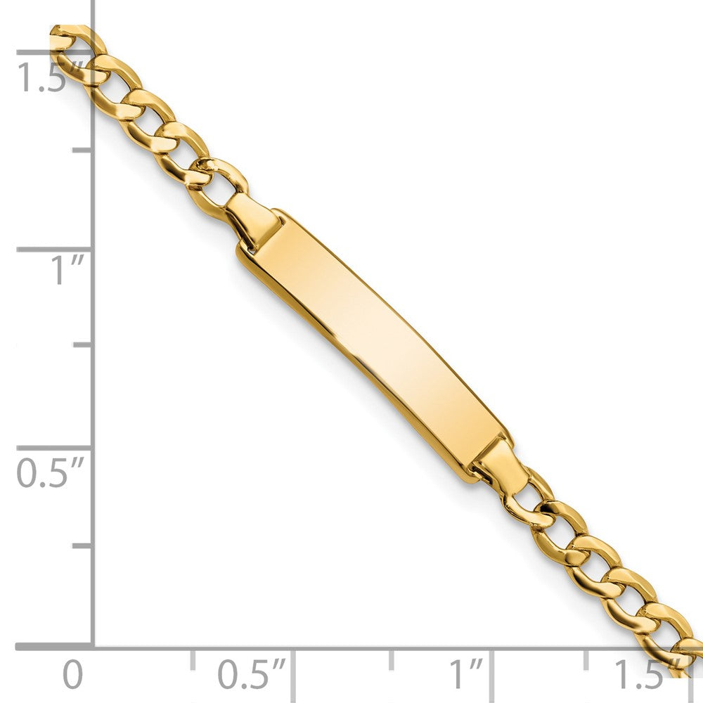 14k Semi-solid Cuban Link ID Bracelet