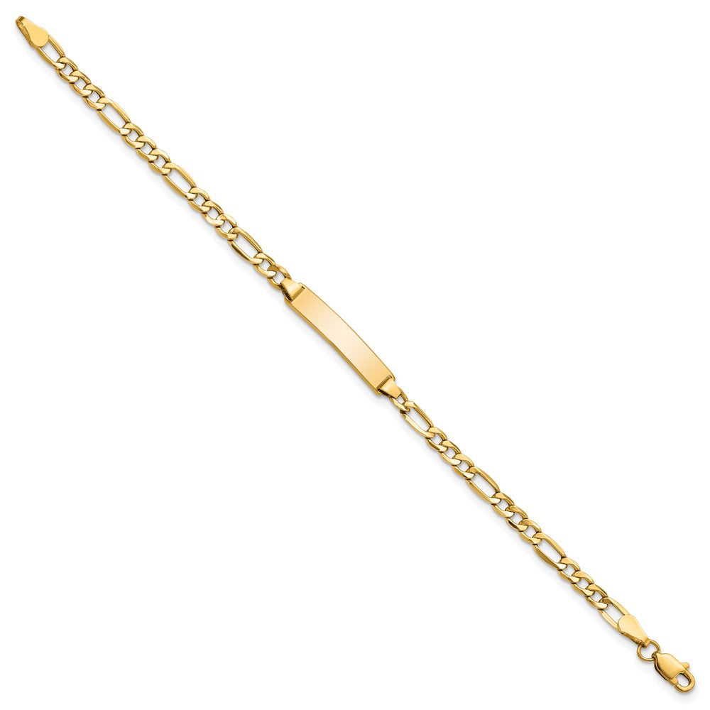 14k Semi-Solid Figaro Link ID Bracelet