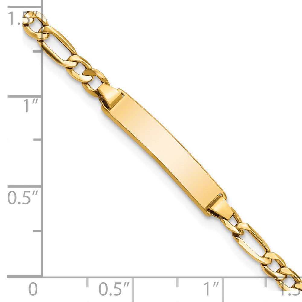 14k Semi-Solid Figaro Link ID Bracelet