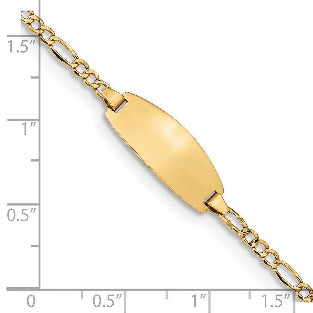 14k Semi-Solid Oval Figaro ID Bracelet