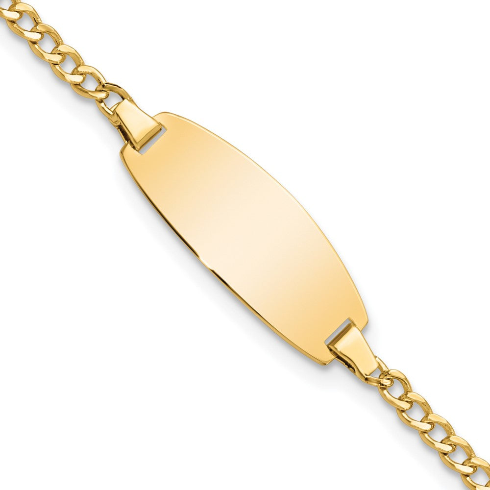 14k Semi-Solid Oval Curb ID Bracelet