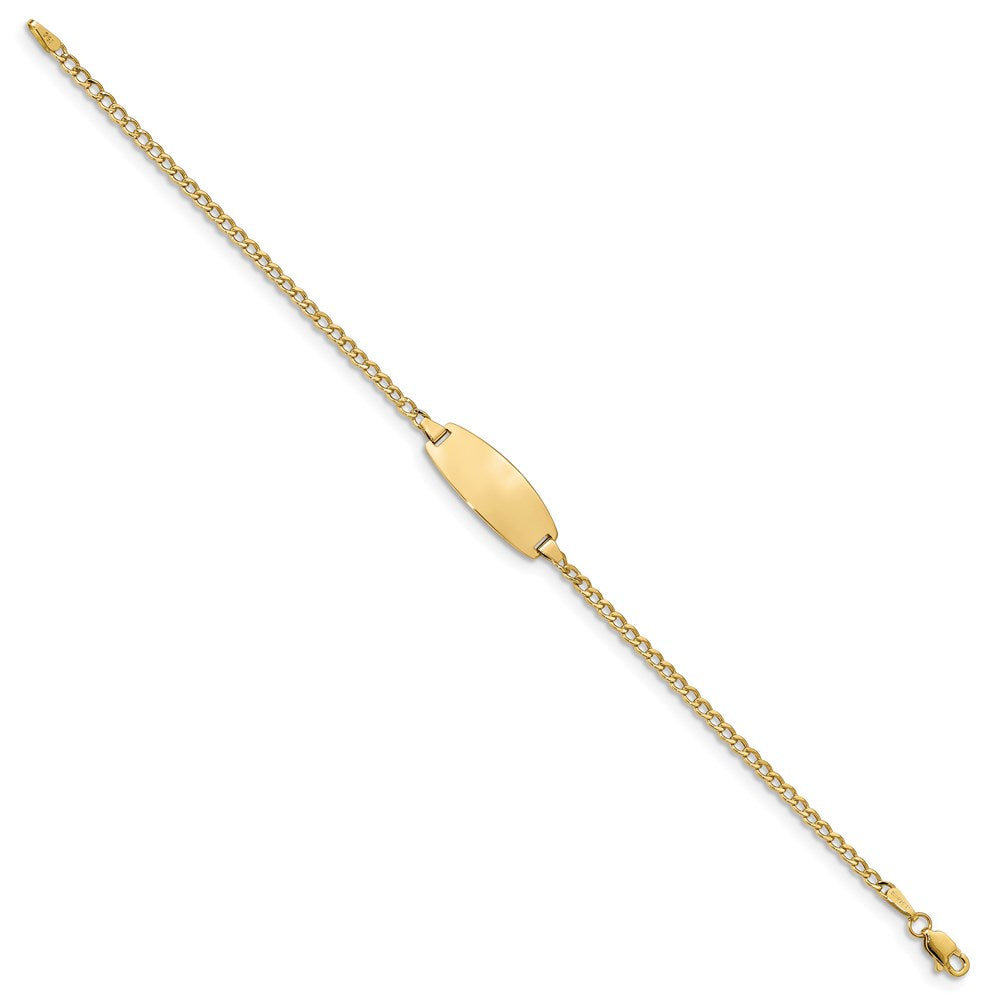 14k Semi-Solid Oval Curb ID Bracelet