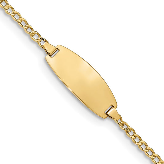 14k Semi-Solid Oval Curb ID Bracelet