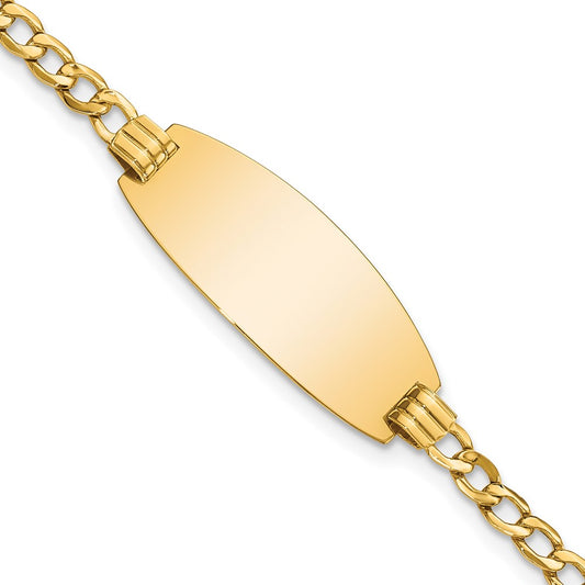 14k Semi-Solid Oval Curb ID Bracelet