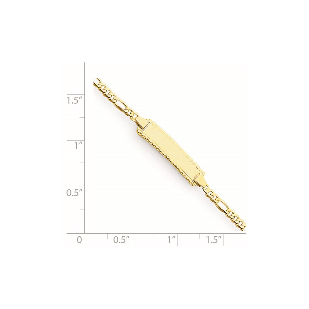 Solid 14K Yellow Gold Children's Figaro Link ID Bracelet