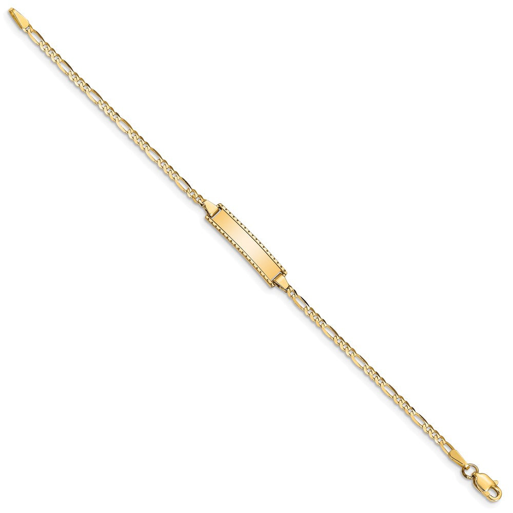 Solid 14K Yellow Gold Children's Figaro Link ID Bracelet