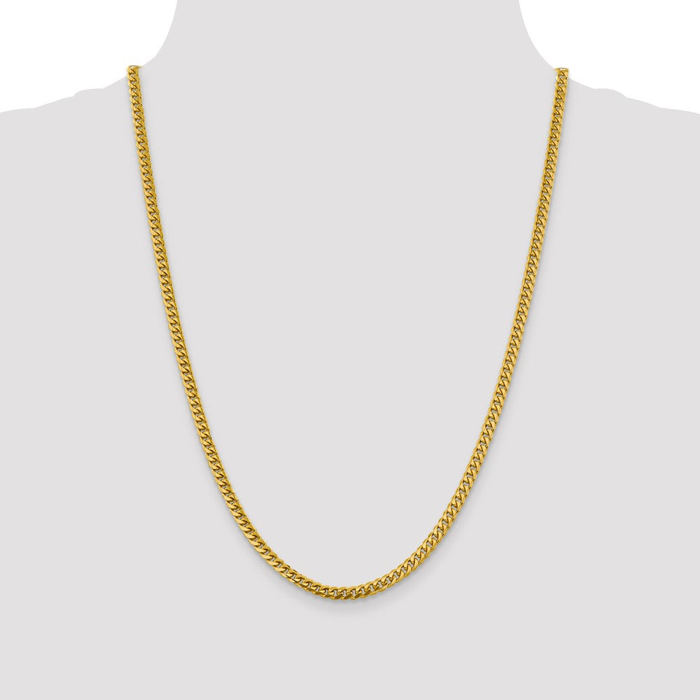 14K 24 inch 4.25mm Solid Miami Cuban Link with Lobster Clasp Chain Necklace