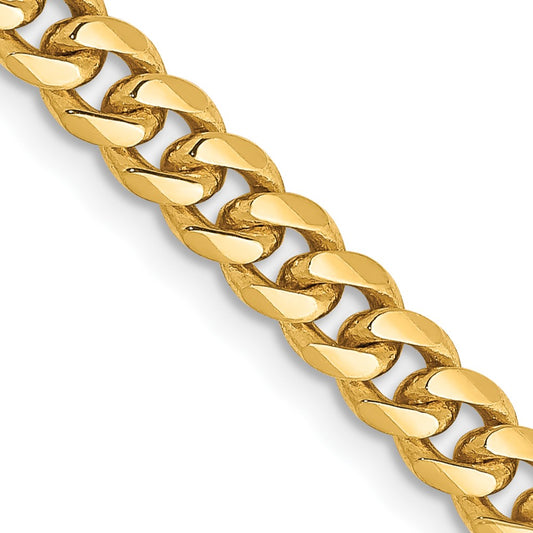 14K 22 inch 4.25mm Solid Miami Cuban Link with Lobster Clasp Chain Necklace