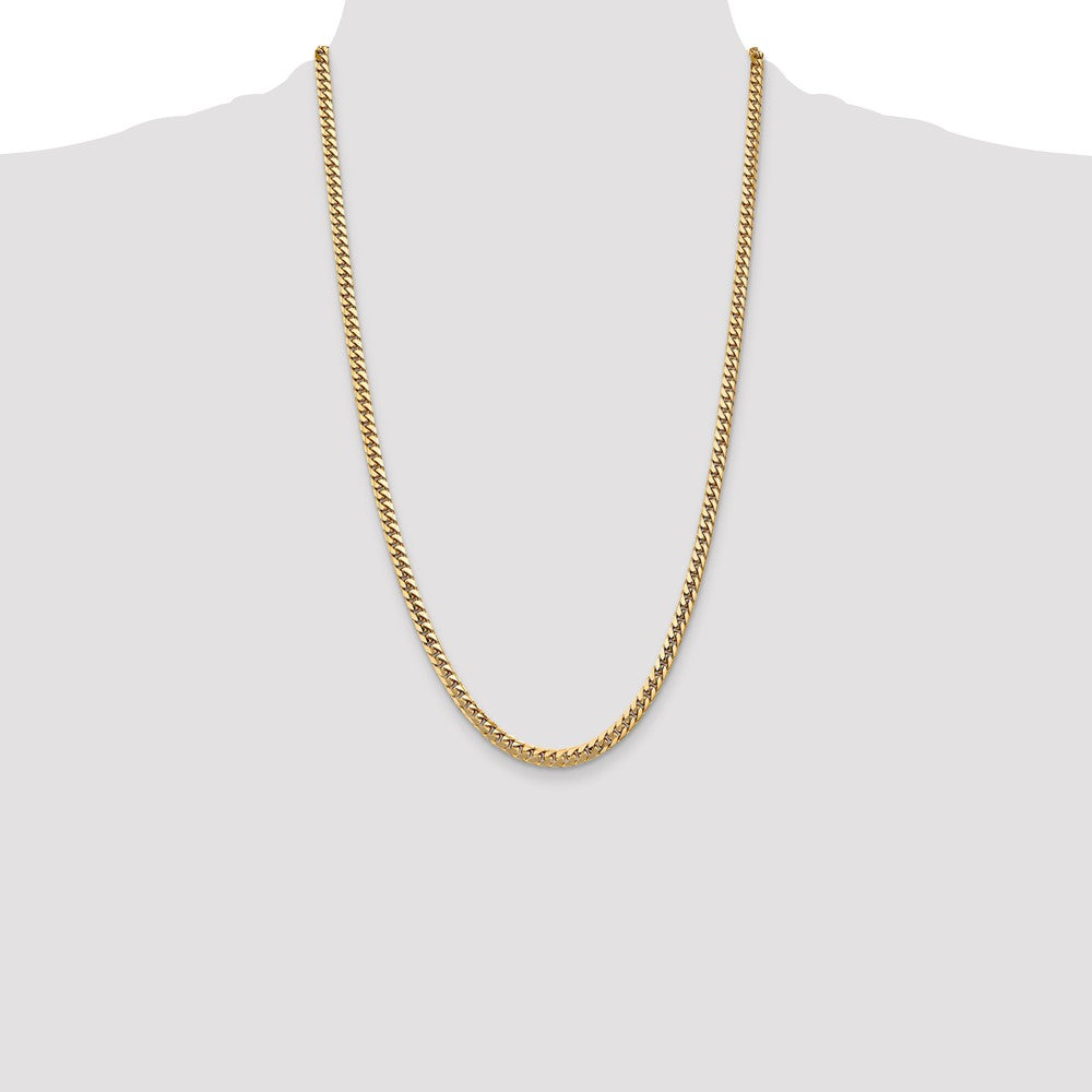 14K 26 inch 4.3mm Solid Miami Cuban Link with Lobster Clasp Chain Necklace