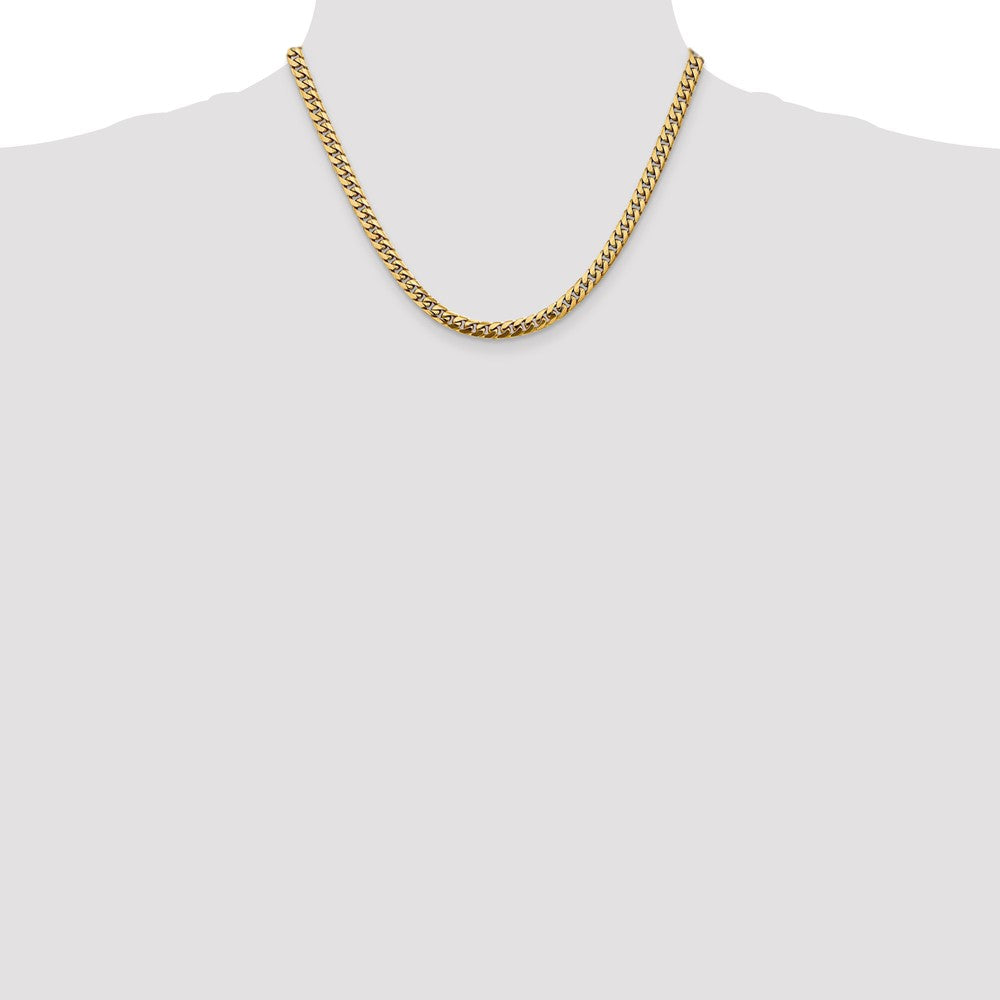 14K 18 inch 5mm Solid Miami Cuban Link with Lobster Clasp Chain Necklace