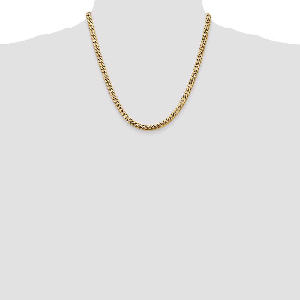 14K 20 inch 5mm Solid Miami Cuban Link with Lobster Clasp Chain Necklace