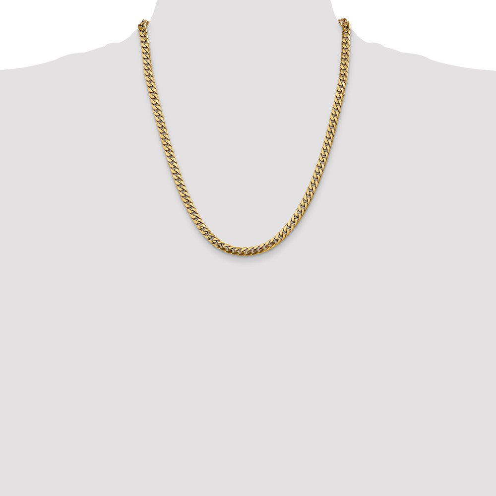 14K 22 inch 5mm Solid Miami Cuban Link with Lobster Clasp Chain Necklace