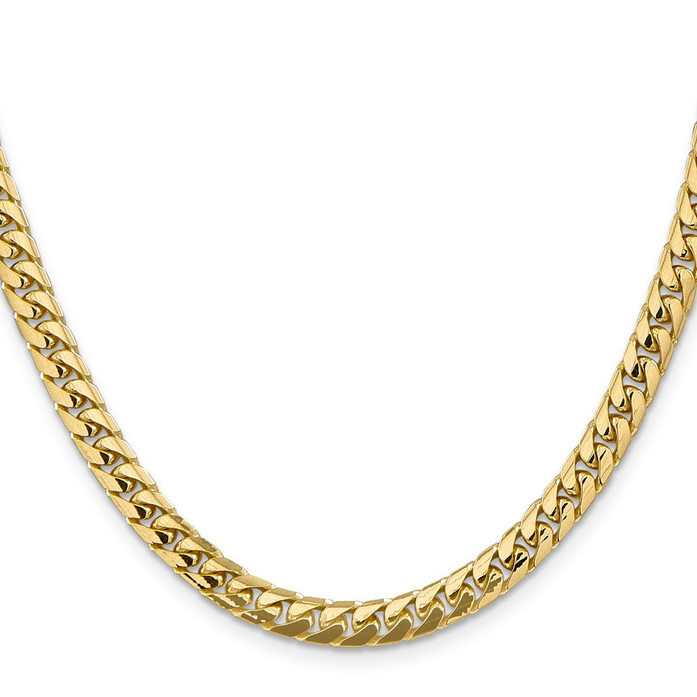 14K 22 inch 5.5mm Solid Miami Cuban Link with Lobster Clasp Chain Necklace