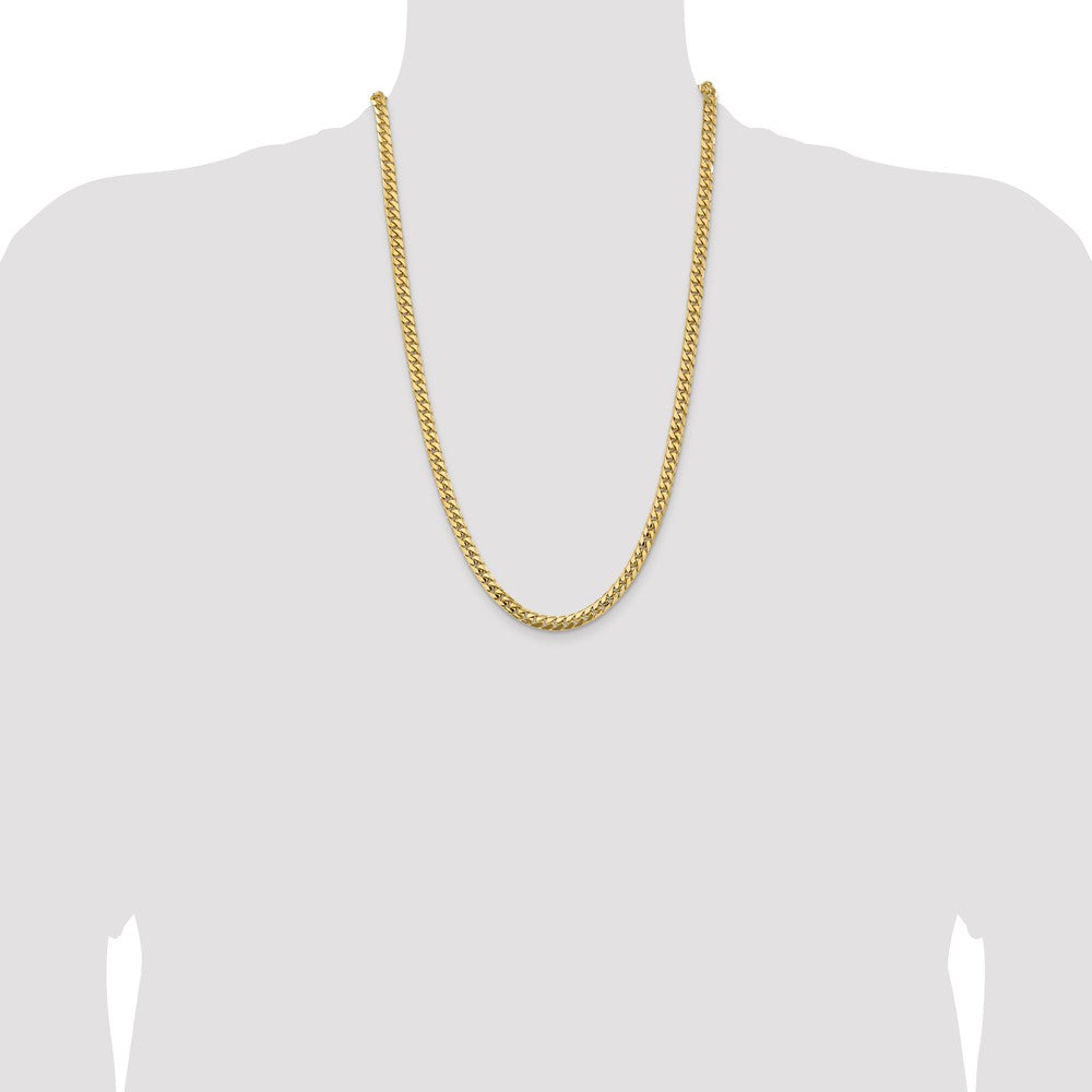 14K 26 inch 5.5mm Solid Miami Cuban Link with Lobster Clasp Chain Necklace