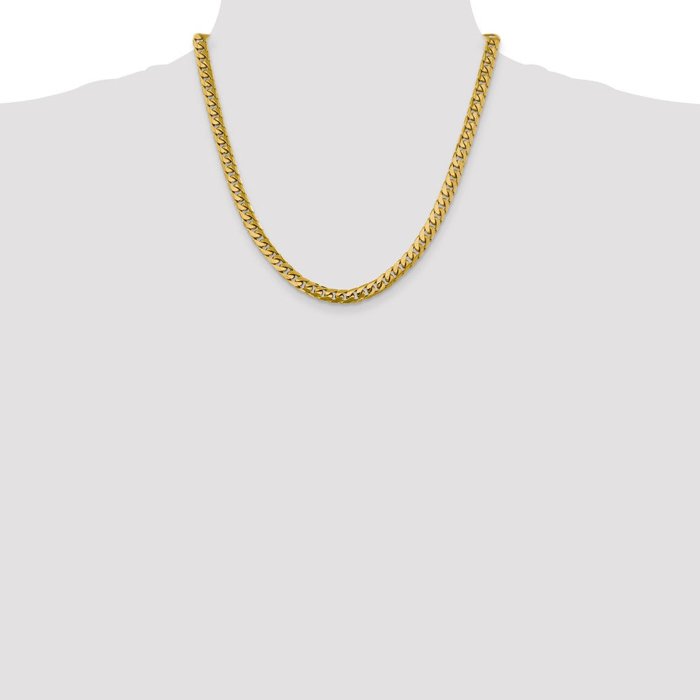 14K 20 inch 6.25mm Solid Miami Cuban Link with Lobster Clasp Chain Necklace