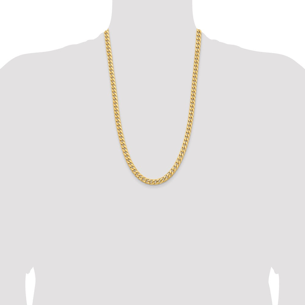 14K 26 inch 6.75mm Solid Miami Cuban Link with Lobster Clasp Chain Necklace