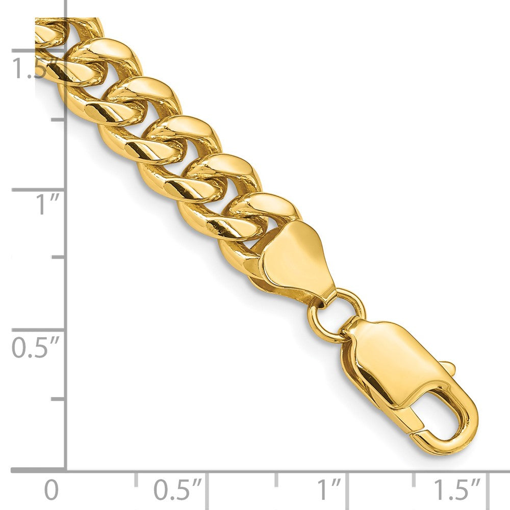 14K 8.5 inch 6.75mm Solid Miami Cuban Link with Lobster Clasp Bracelet