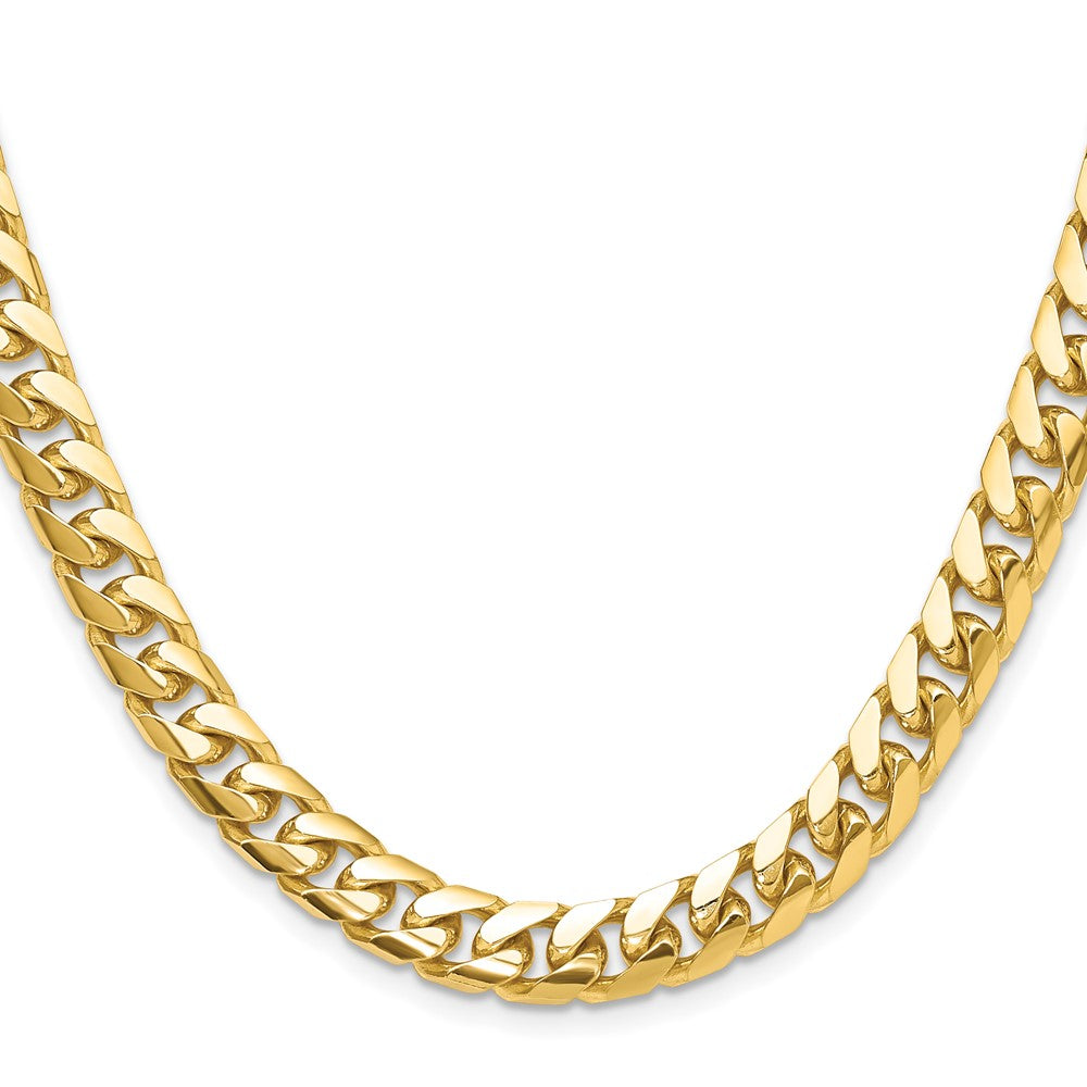 26 Inch Solid 14K Yellow Gold 8mm Solid Miami Cuban Link Chain Men's Jewelry