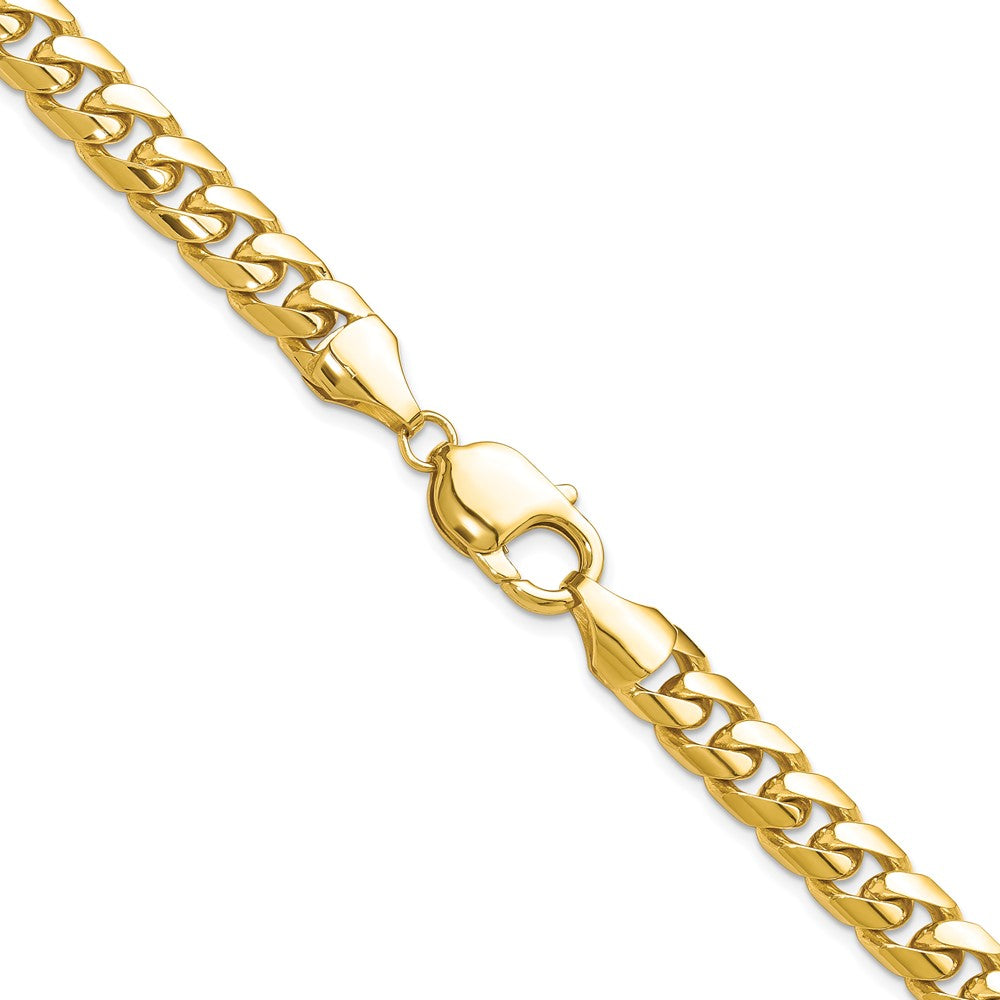 22 Inch Solid 14K Yellow Gold 8mm Solid Miami Cuban Link Chain Men's Jewelry