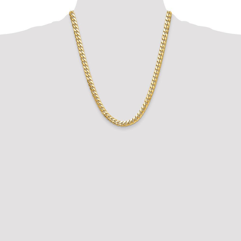 22 Inch Solid 14K Yellow Gold 8mm Solid Miami Cuban Link Chain Men's Jewelry