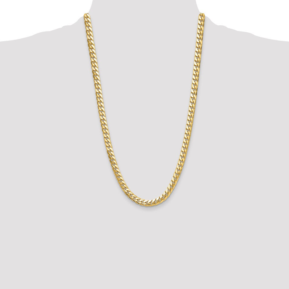 26 Inch Solid 14K Yellow Gold 8mm Solid Miami Cuban Link Chain Men's Jewelry