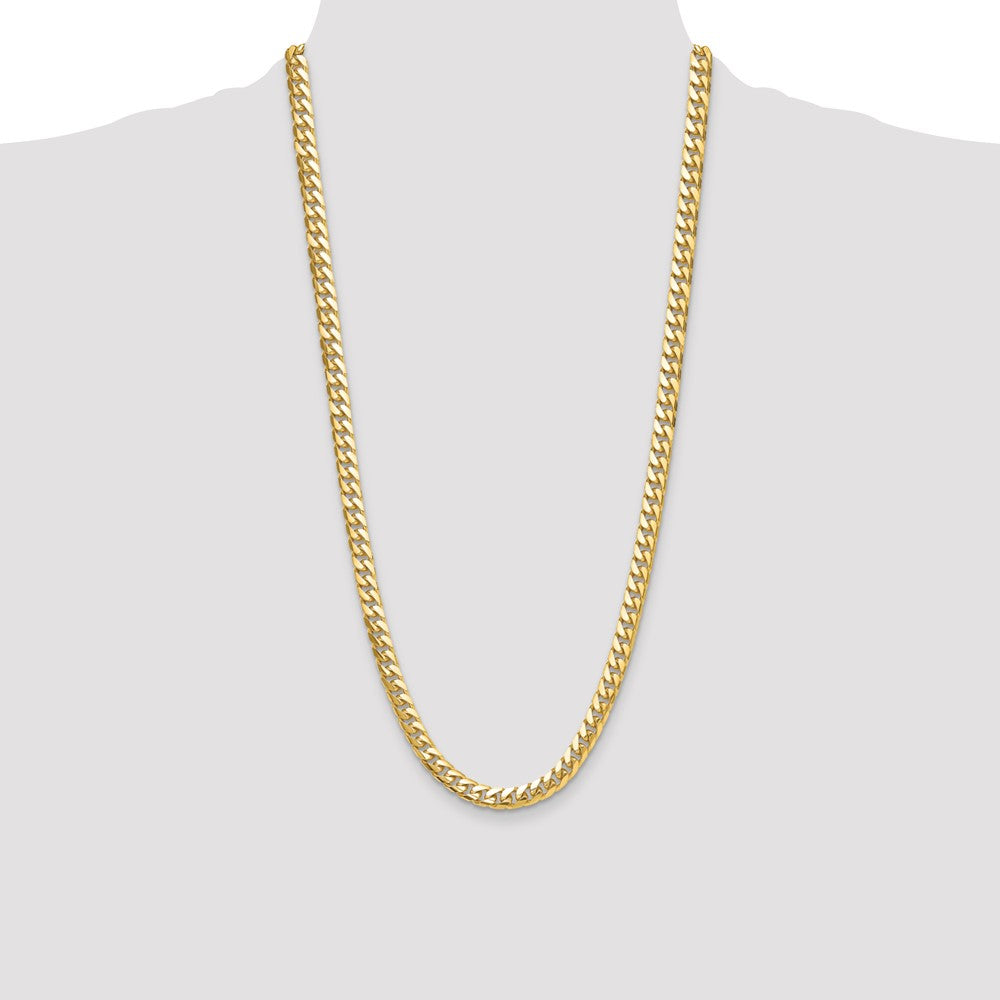 28 Inch Solid 14K Yellow Gold 8mm Solid Miami Cuban Link Chain Men's Jewelry