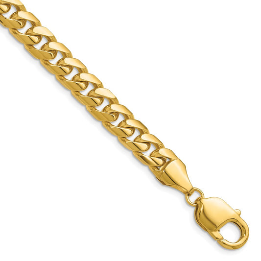 8.5 Inch Solid 14K Yellow Gold 8mm Solid Miami Cuban Link Chain Bracelet Men's Jewelry