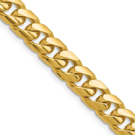 28 Inch Solid 14K Yellow Gold 8mm Solid Miami Cuban Link Chain Men's Jewelry