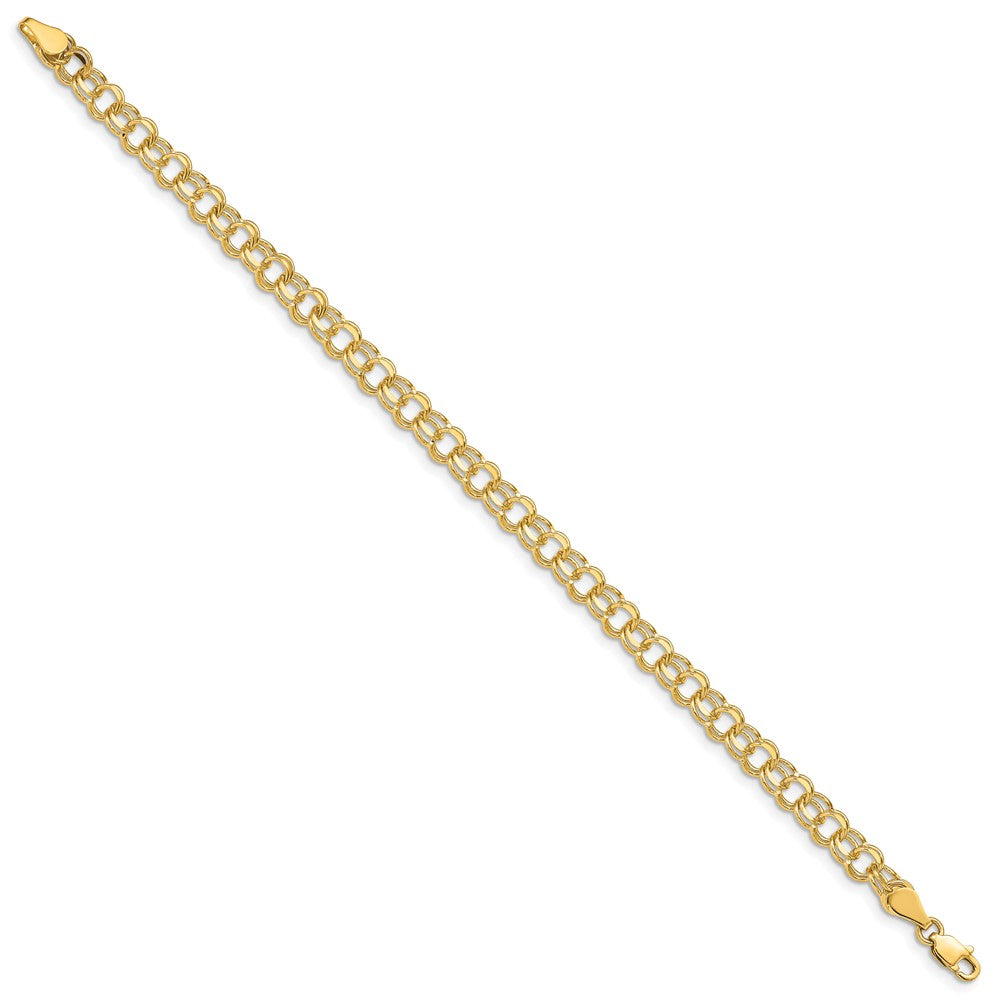 14K Yellow Gold Double Link Charm Bracelet