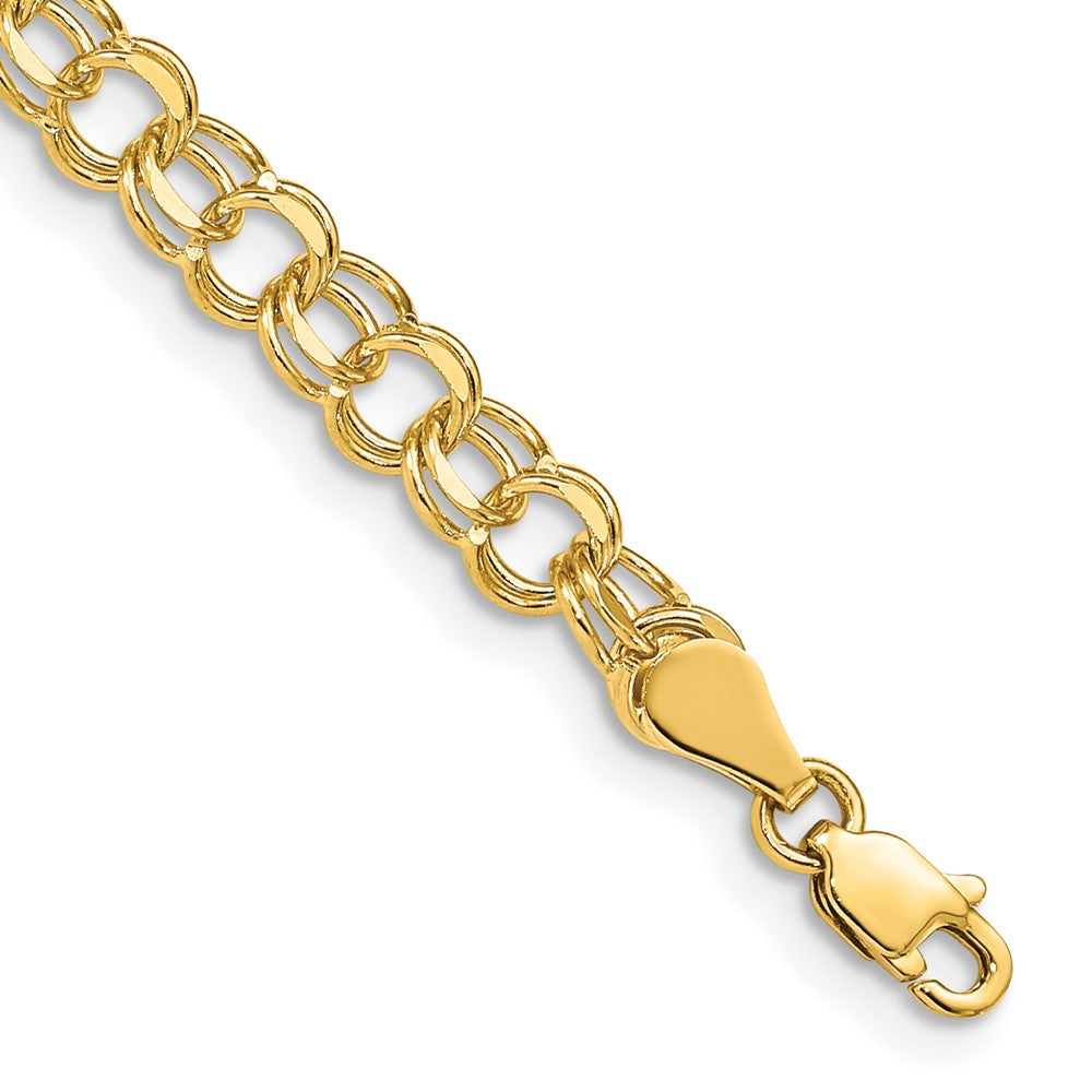 14K Yellow Gold Double Link Charm Bracelet